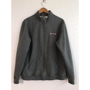 Mickey Mouse Moon Disney Disneyland Resort Men's Gray Large Full Zip Sweater